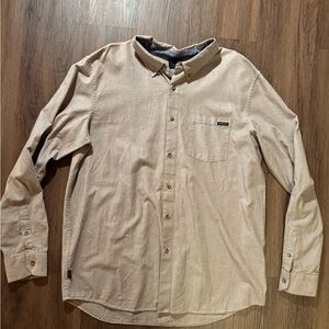 Oakley Tan Casual Button Down Shirt with Relaxed Fit